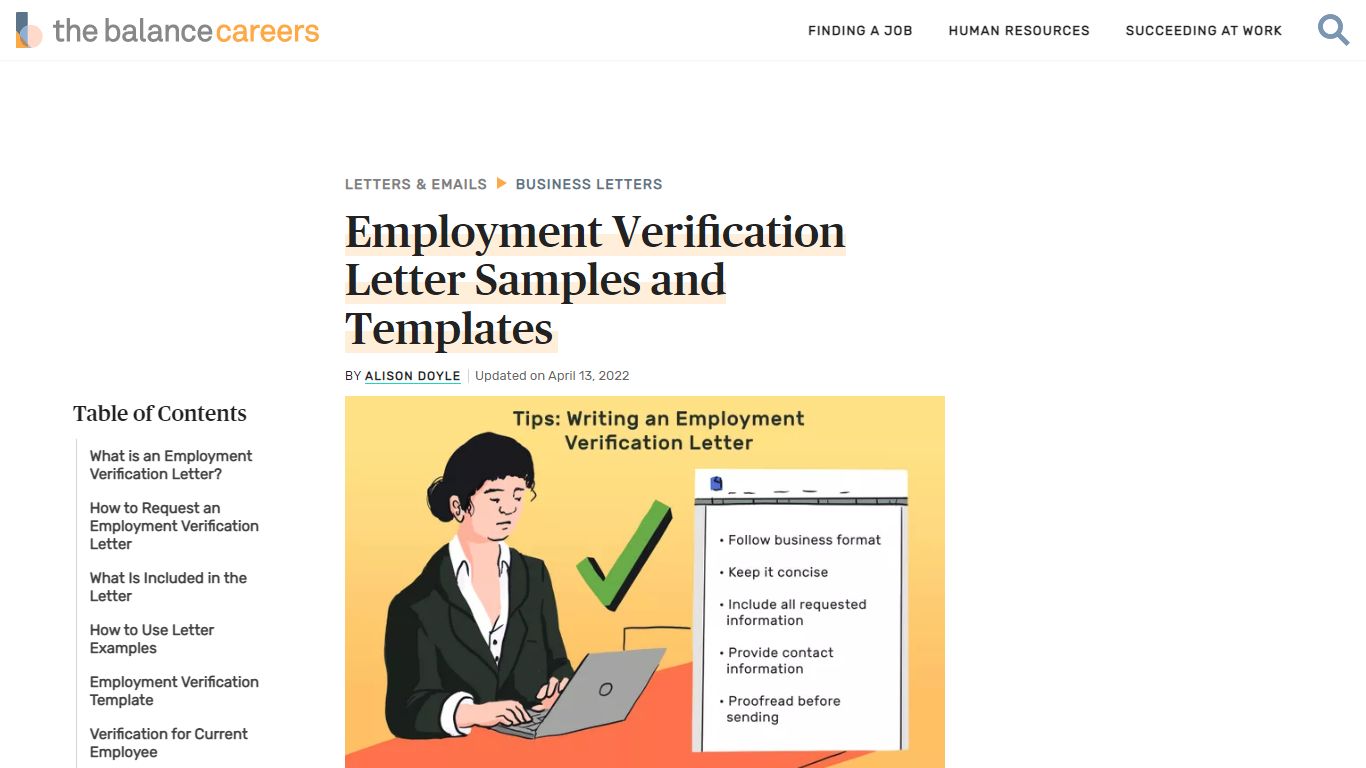 Employment Verification Letter Samples and Templates - The Balance Careers